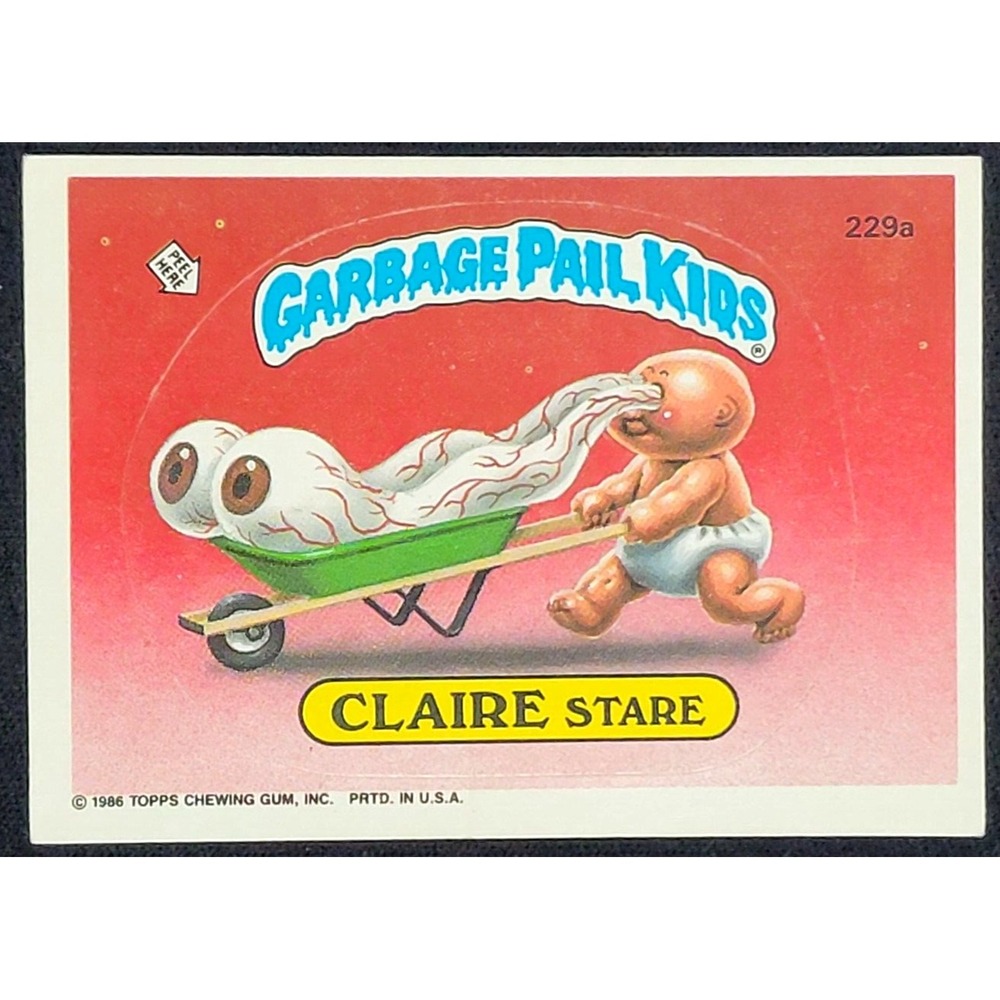 1986 TOPPS GARBAGE PAIL KIDS CLAIR STARE S4 229A ERROR CARD MULTIPLE WHITE DOTS